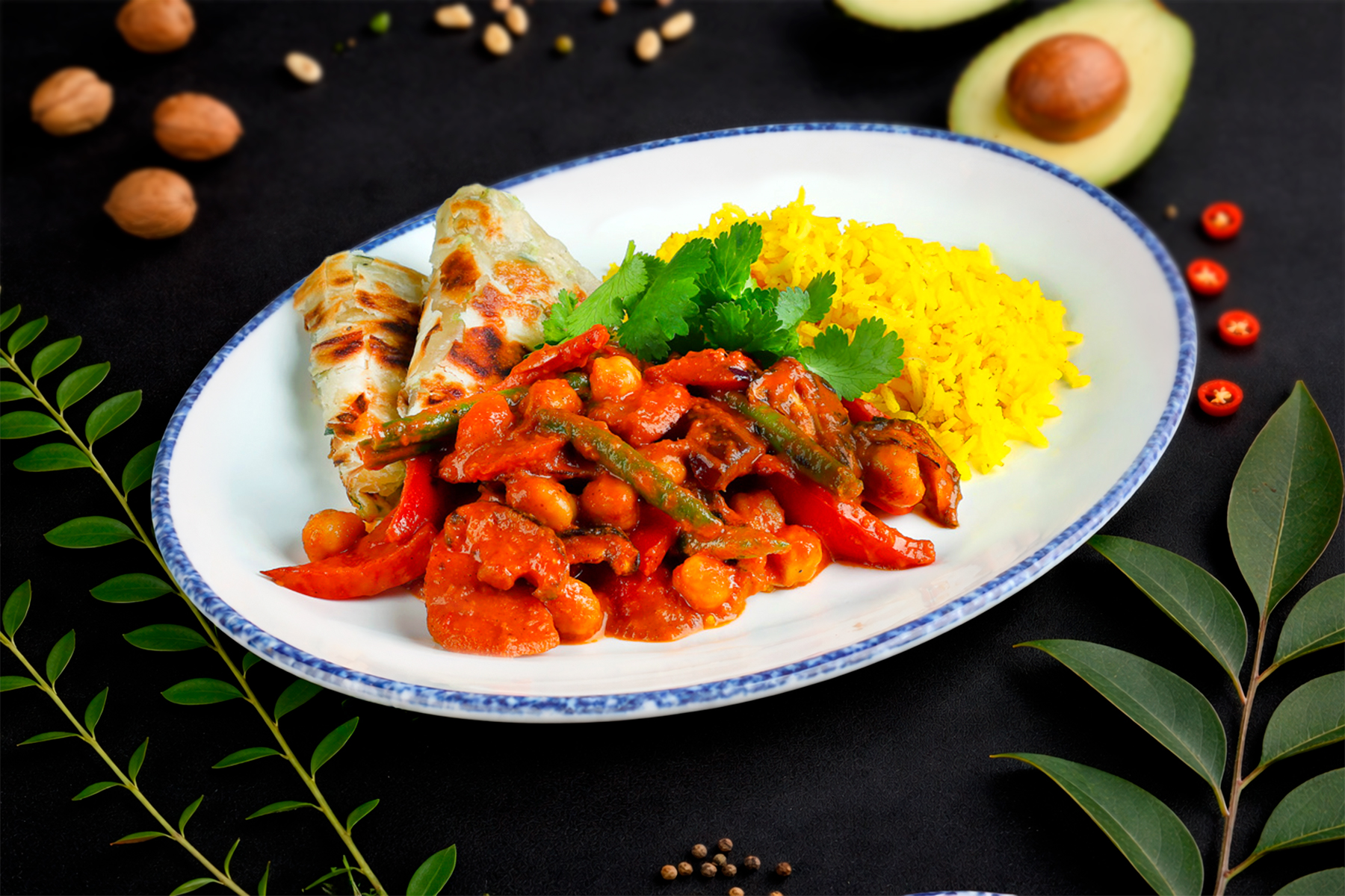 Овощное рагу с соусом тандури