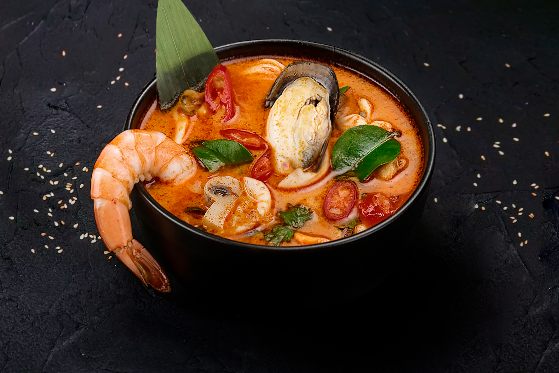 Суп Том Ям с морепродуктами